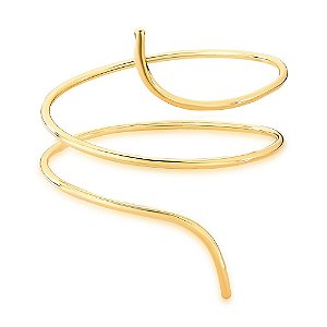 BRACELETE LISO FIO ORGANICO VAZADO CURVO 3 VOLTA 3MM BAN. DOURADO