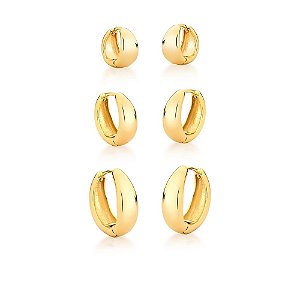 BRINCO ARGOLA LISO 13/17/22MM
15/20/24MM (MISS) BAN. DOURADO