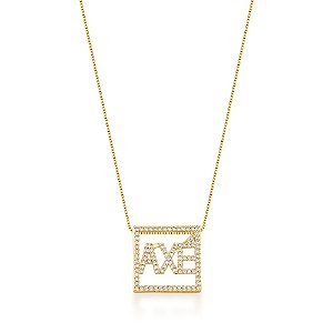 Corrente Folheada 18k Axe em Zirconia