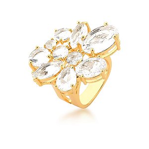 ANEL FOLHEADO 18K GOTA/OVAL/REDONDO/NAVETE