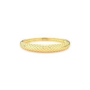 BRACELETE  FOLHEADO 18K LISO ESCAMA TRABALHADO FRENTE