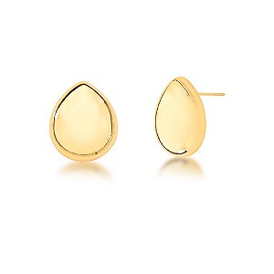 BRINCO FOLHEADO 18K LISO GOTA