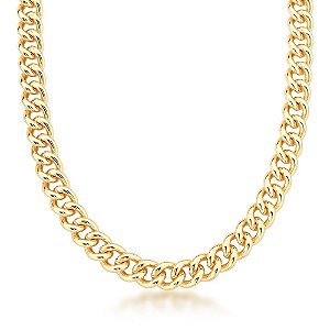 CORRENTE FOLHEADA 18K LISO ELO GRUMET 8MM