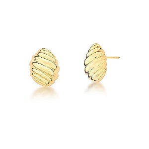 Brinco Folheado 18K Trabalhado Croissant P