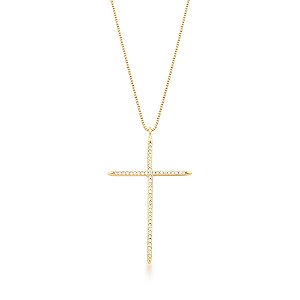 Corrente Folheada 18k c/ Pingente Cruz
