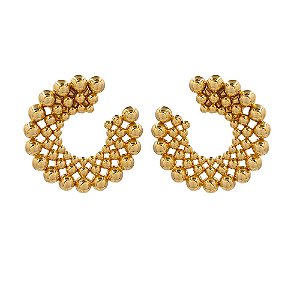 BRINCO BAN. DOURADO LISO BOLA 3 VOLTAS CURVO 38MM (CURINGA)