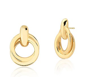 BRINCO BAN. DOURADO LISO 2 VOLTAS REDONDO 27MM 4MM