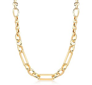 CORRENTE BAN. DOURADO LISO ELO OVAL/RETANGULAR 50CM