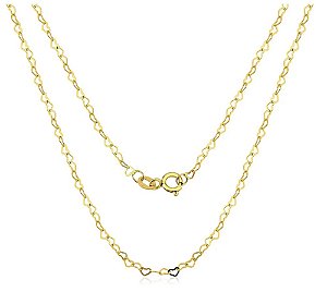 Corrente de Ouro Coracoes Vazados 45cm Ref-9.7