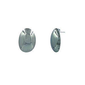 Brinco em Aço Oval Liso