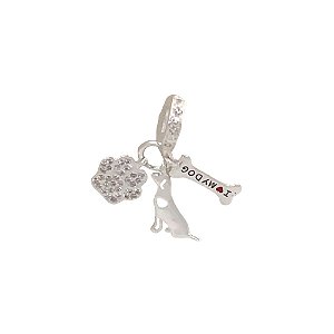 Berloque de Prata Eu Amo Meu Cachorro