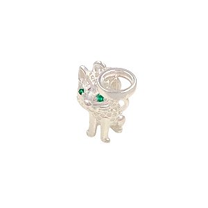 Berloque de Prata Gato Vazado