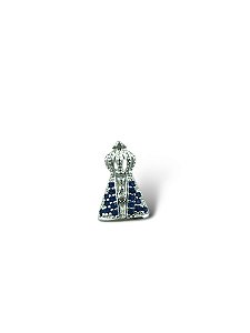 Berloque de Prata Nossa Senhora em Zirconia