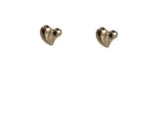 Brinco Folheado 18k Coraçao Liso
