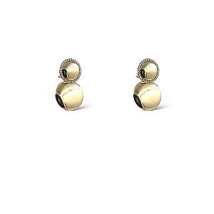 Brinco Folheado 18k Circulo Liso com Zirconia ao Redor