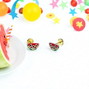 Brinco Folheado 18k Melancia