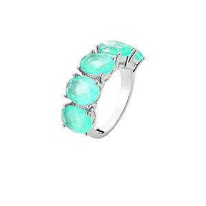 ANEL  PEDRA FUSION TURMALINA 5 OVAL  RODIO