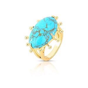 ANEL GRANDE PEDRA CABOCHAO TRABALHADO CONTORNO PONTA COLUNA BOLINHA