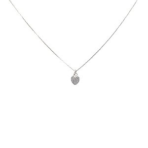 Gargantilha de Prata Coraçao em Zirconia