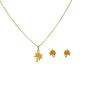 Conjunto Folheado 18k Coqueiro