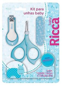 Kit Manicure Infantil Ricca Azul