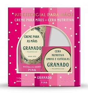 Kit Granado Pink Essencial Mãos 2023 Creme de Mãos 60g + Cera Nutritiva 7g