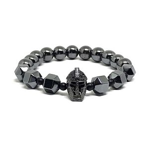 Pulseira Capacete Gladiador Marcassita Negra [série LIMITADA]