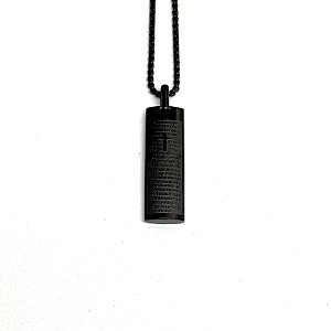 Colar Oração Pai Nosso Minimalista Black [aço Premium]