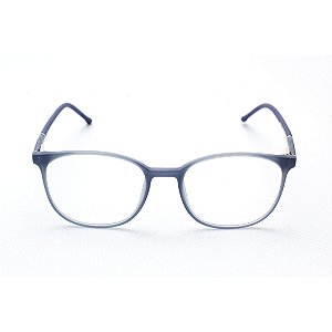 Armação para Óculos de Grau Redondo Acetato Masculino Azul Ciano