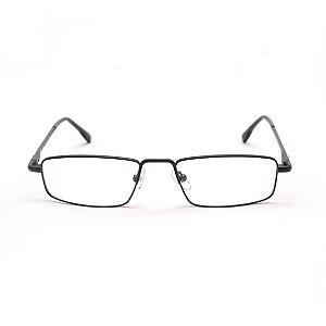 Armação para Óculos de Leitura Retangular Metal Preto