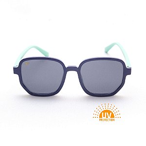 Óculos de Sol Infantil Masculino Quadrado Azul e Verde