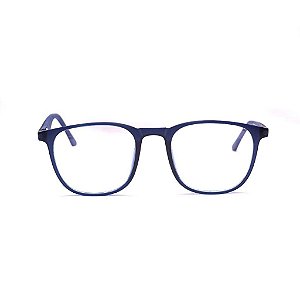 Armação para Óculos de Grau Masculino Oval Acetato Azul Marinho