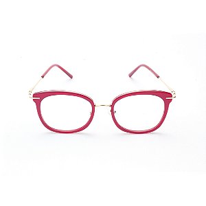 Armação para Óculos de Grau Feminino Gatinho Oval Vermelho Vibrante