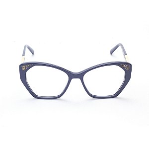 Armação para Óculos de Grau Feminino Acetato Gatinho Azul Marinho