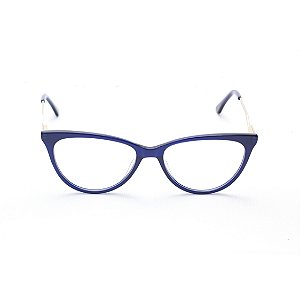 Armação para Óculos de Grau Feminino Gatinho Oval Azul Marinho