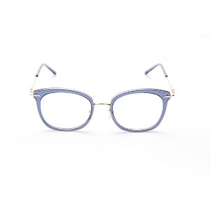 Armação para Óculos de Grau Feminino Oval Gatinho Azul Porcelana