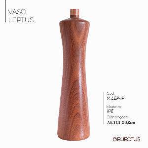 LEPTUS - Vaso decorativo torneado em madeira maciça