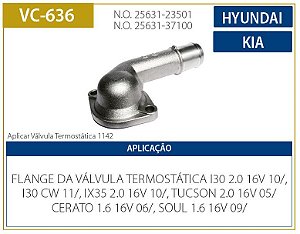 flange bocal da valvula termostatica hyundai i30 / tucson / elantra / accent