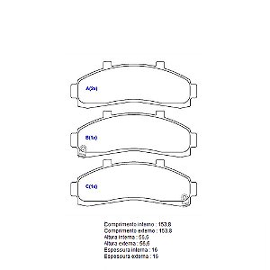 Pastilha Freio Convencional Dianteira Sistema Bendix 1231-SYL / COBEX 4427