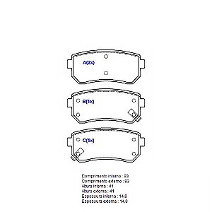 Pastilha Freio I30/IX35 Traseira Sistema Mando 3273-SYL