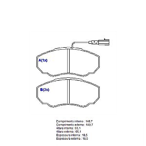 Pastilha Freio Jumper/Ducato Van/S10/Blazer Dianteira C/ Alarme Bosch 1151-SYL