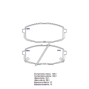 Pastilha Freio I30/Carens/Cerato Dianteira c Alarme Sistema Mando 2374-SYL