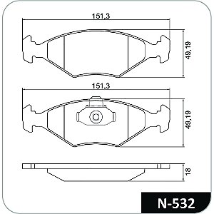 Pastilha Freio Palio/Siena Dianteira Sistema Teves N532-COBREQ