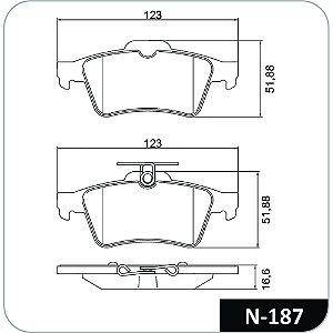 Pastilha Freio Focus/C30/V40/V50 Traseira Sistema Teves N187-COBREQ