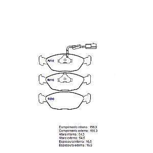 Pastilha Freio Dianteira Sistema Teves com Alarme Gol/Santana/Parati/Quantum COBEX 2264/4426