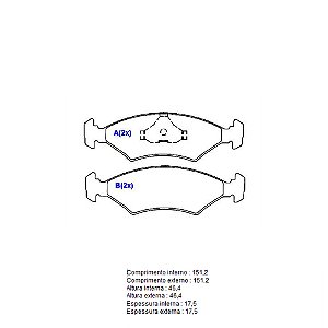 Pastilha de Freio Dianteira Sistema Teves Apollo 90 / 92 - COBEX 2259