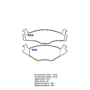 Pastilha de Freio Dianteira Seat Cordoba / Polo Classic / Golf GL / Caddy - COBEX 6607