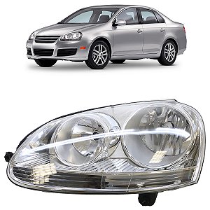 Farol Dianteiro Jetta 2007 a 2010 Máscara Cromada LE