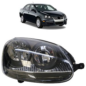 Farol Dianteiro Jetta 2007 A 2010 Máscara Negra LD