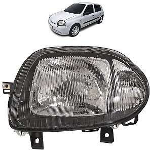 Farol Clio 1999 A 2003 Máscara Negra Foco Simples ZN1111104